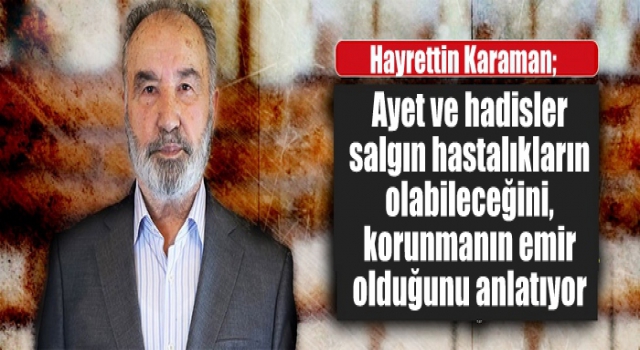 Hayrettin Karaman'dan Koronavirüse karşı tedbirler