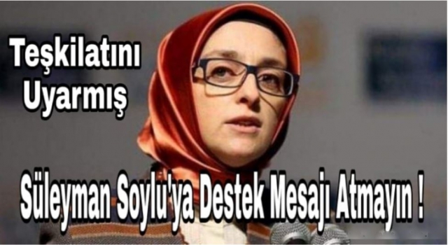 Çam Uyarmış ! Süleyman Soylu'ya Destek Mesajı Atmayın