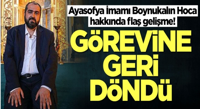 Prof. Dr. Mehmet Boynukalın Ayasofya Camii İmamlığından Ayrıldı!