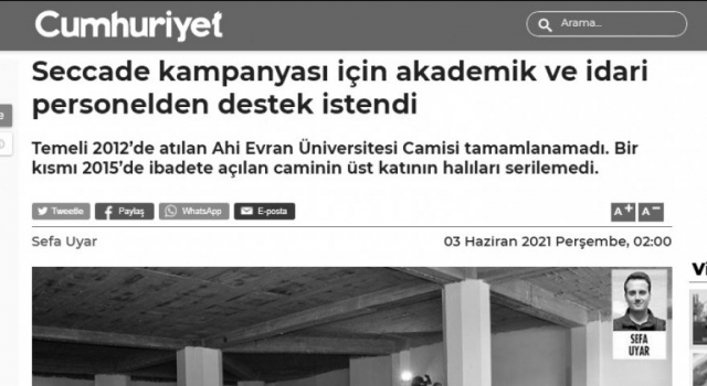 Cumhuriyet cami halısını bile dert edindi!