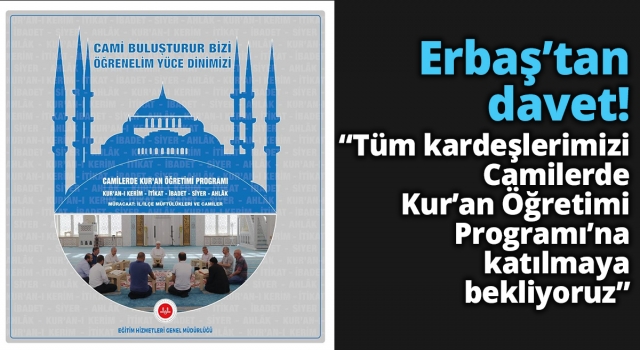 Tüm kardeşlerimizi Camilerde Kur’an Öğretimi Programı’na katılmaya bekliyoruz