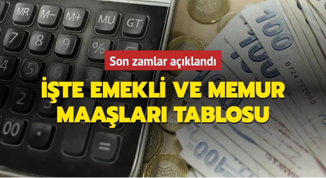 Memur ve emekli maaşları belli oldu... İşte meslek meslek yeni maaş tablosu