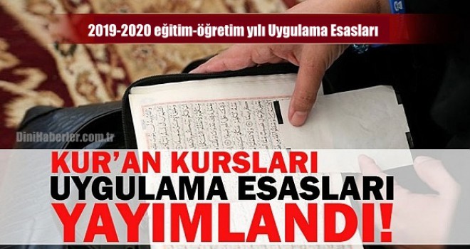 Diyanet 2019-2020 eğitim-öğretim yılı Uygulama Esasları