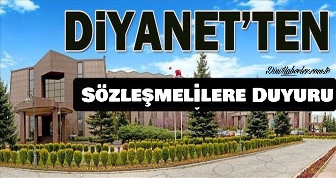 Diyanet'ten 4/B Sözleşmelilerin Eğitimleri ile ilgili Duyuru