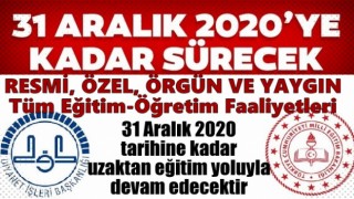 Eğitim Öğretimde Yılbaşına Kadar Uzaktan Eğitim Olacak