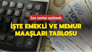 Memur ve emekli maaşları belli oldu... İşte meslek meslek yeni maaş tablosu