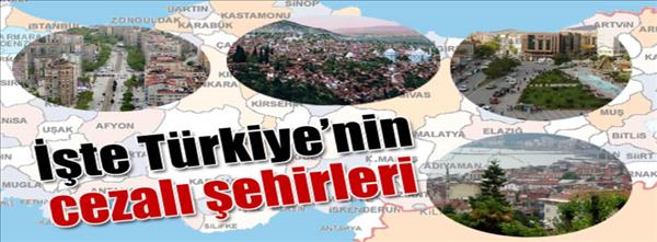 T&#252;rkiye&#39;nin cezalı şehirleri