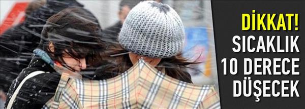 Sıcaklık 10 derece birden düşecek