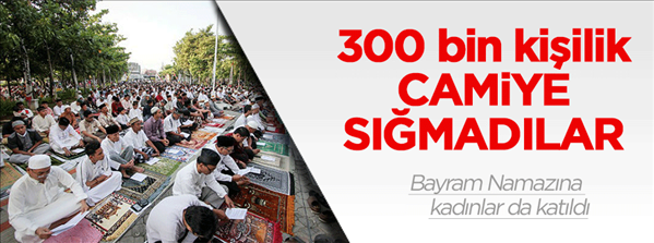 300 bin kişilik camiye sığmadılar