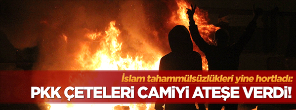 PKK çeteleri Bitlis'te camiyi ateşe verdi!