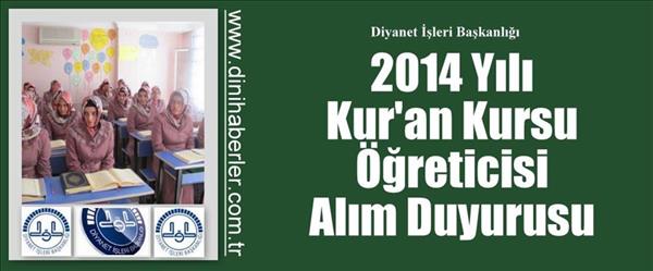 Kur an Kursu Öğreticisi Alımı Duyurusu