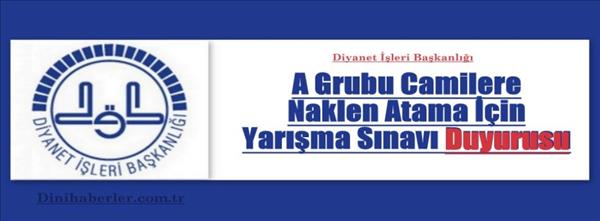 A Grubu Camiler için Sınav Duyurusu