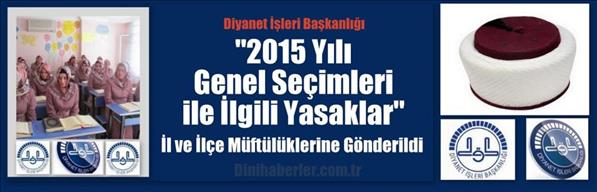 Diyanet ten Din Görevlilerine Seçim uyarısı