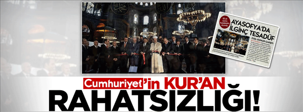 Cumhuriyet Kuran okunmasından rahatsız oldu