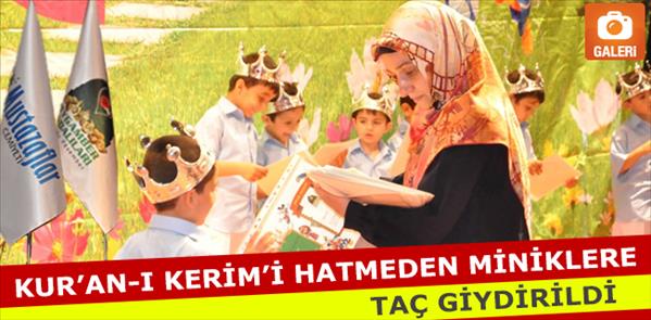 Kur'an-ı Kerim'i hatmeden miniklere taç giydirildi