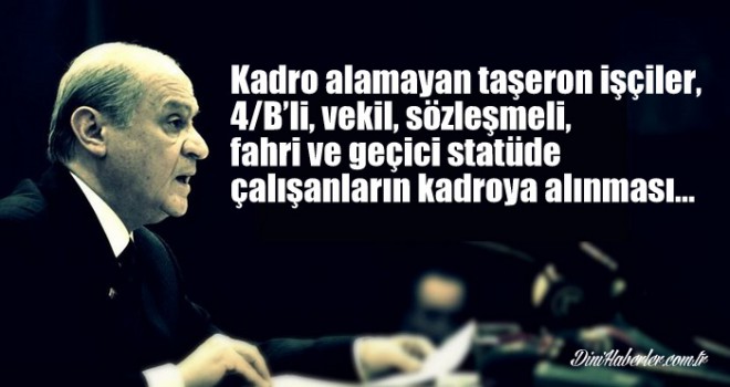 Vekil, Sözleşmeli, Fahri ve Geçici Öğreticiler MHP''nin Seçim Beyannamesinde