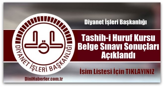 Tashih-i Huruf Kursu Belge Sınavı Sonuçları Açıklandı