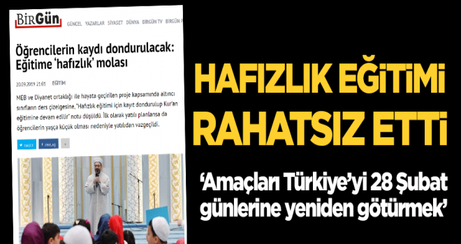 'hafızlık' eğitiminden rahatsız oldular