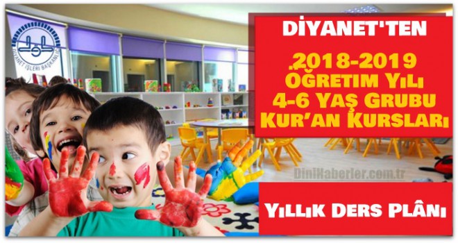 2018-2019 Öğretim Yılı 4-6 Yaş Grubu Kur’an Kursları Yıllık Ders Plânı