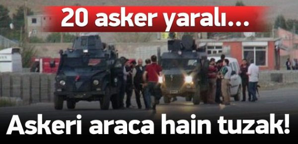 Bitlis'te askeri araca saldırı 20 asker yaralı!