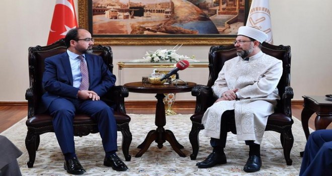 Erbaş, Afganistan Hac ve Din İşleri Bakanı Osmani’yi kabul etti