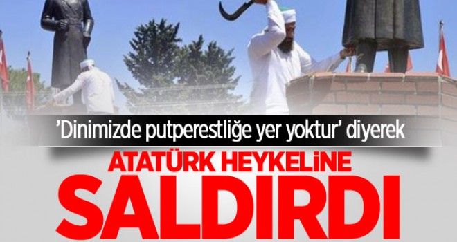 Atatürk heykeline tahra ile saldırı!