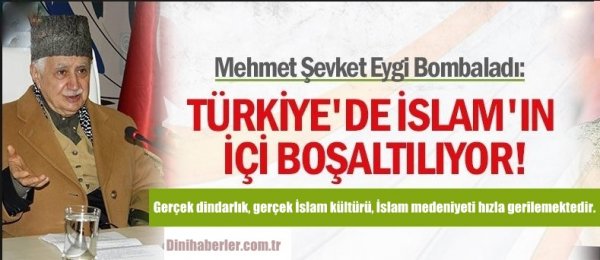 Eygi, Türkiye’de İslam’ın içinin boşaltıldığını yazdı.