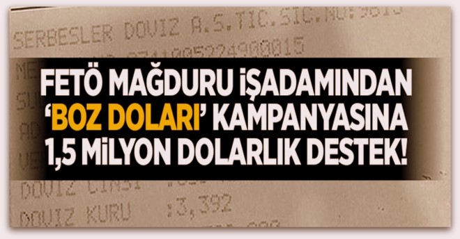 FETÖ mağduru işadamından \'BozDoları\' kampanyasına 1.5 milyon dolarlık destek