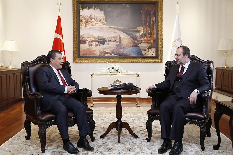 Görmez, Kuzey Kıbrıs Türk Cumhuriyeti Milli Eğitim Bakanını Kabul etti