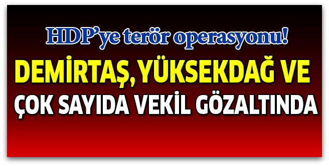 HDP\'ye terör operasyonu! Demirtaş ve Yüksekdağ gözaltında