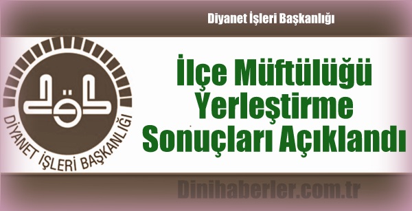 İlçe Müftülüğü Yerleştirme Sonuçları Açıklandı