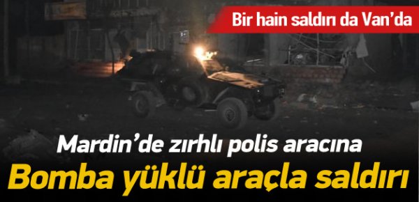 Mardin'de polis aracına bombalı saldırı