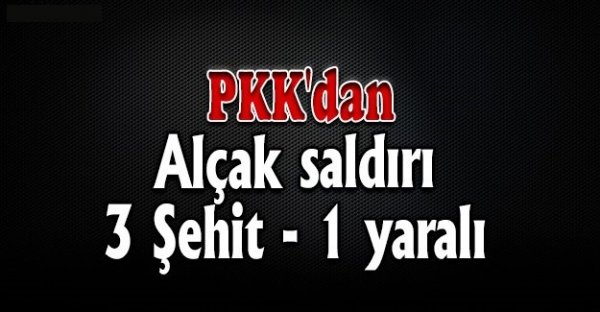 PKK'dan alçak saldırı: 3 şehit, 1 yaralı