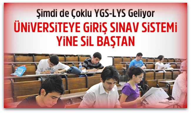 Üniversite sınav sistemi sil baştan, Çoklu YGS-LYS geliyor