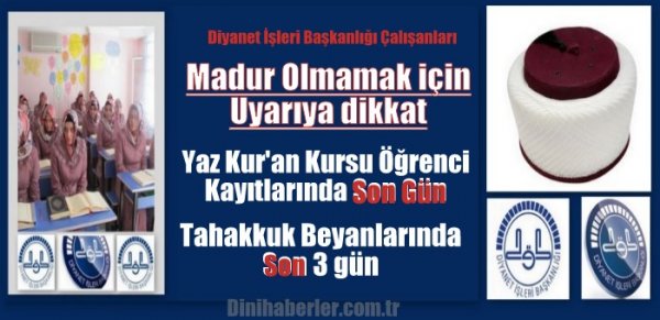 Yaz Kursu Öğrenci kayıtları bugün, Tahakkuklarda Son 3 Gün