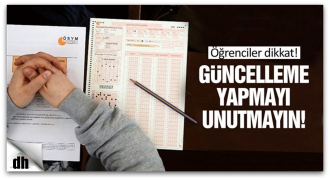 YGS puanına OBP'yi eklemek için güncelleme yapmayı unutmayın!