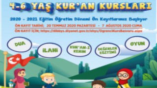 4-6 Yaş Kur’an Kurslarında ön kayıtlar başlıyor