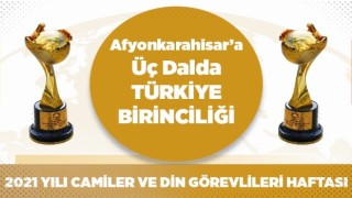 Afyonkarahisar’a üç dalda Türkiye birinciliği