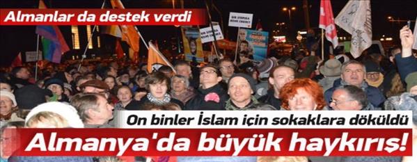 Almanya'da on binler İslam için haykırdı