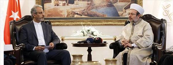 Başkan Görmez, İran Ankara Büyükelçisi Ali Rıza Bikdeli ile makamında görüştü.