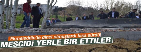 Avcılar belediyesi piknik alanındaki mescidi yıktı