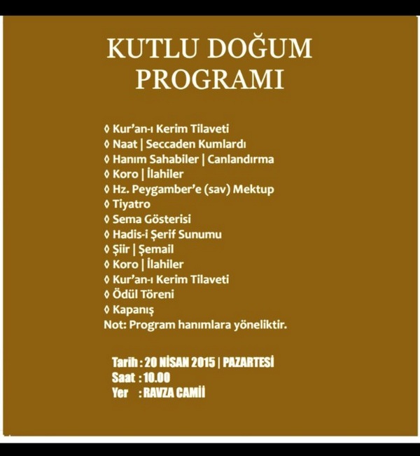 Ravza Camiinde Kutlu Doğum Haftası Etkinlikleri Başladı