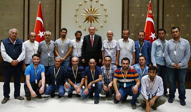 Erdoğan serbest bırakılan işçileri kabul etti