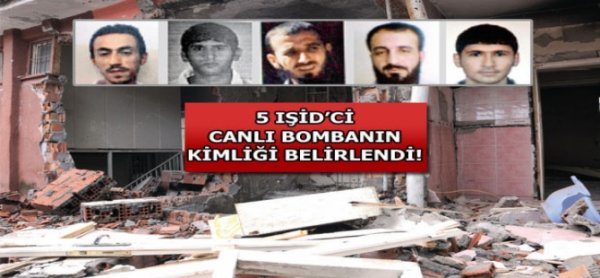 7 canlı bombadan 5'inin kimliği belirlendi