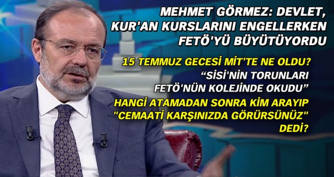 Mehmet Görmez: Devlet Kur'an kurslarını engellerken FETÖ'yü büyütüyordu