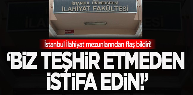 İlahiyatlılar, Biz teşhir etmeden istifa edin!