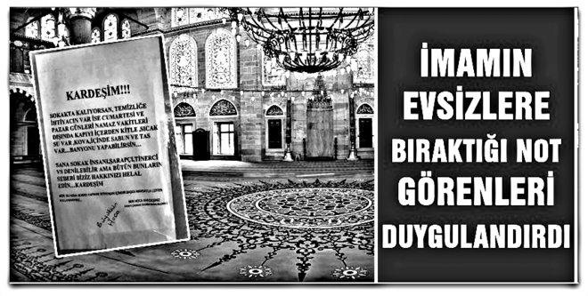 İmamın evsizlere bıraktığı not görenleri duygulandırdı