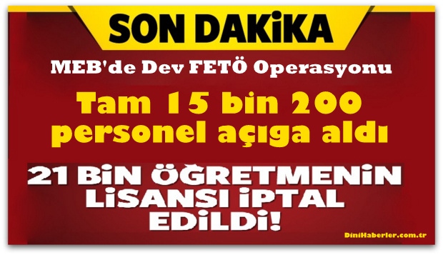 Mİlli Eğitim\'de dev FETÖ operasyonu